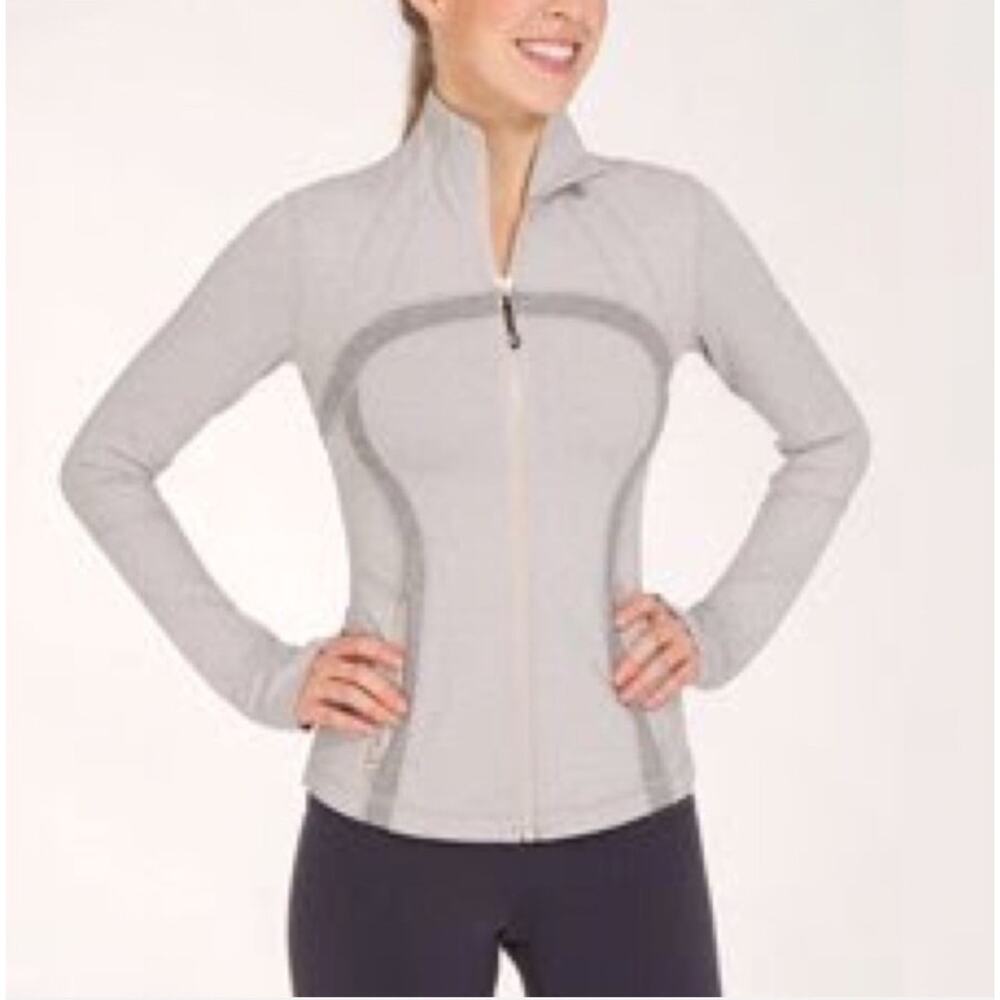Lululemon Define Jacket Womens 4 Luon Full Zip Gray Thumbhole Pockets Athletic